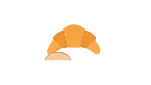 Flat Design Animation of Bread and Croissant Icons