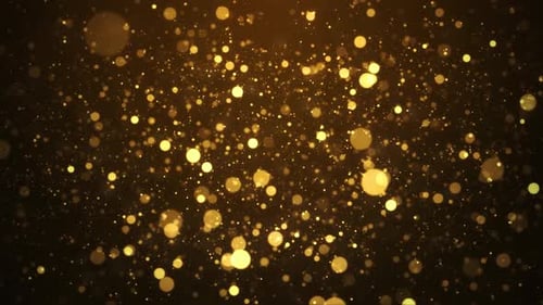 Shimmering Golden Bokeh Light Particles Decorative Background