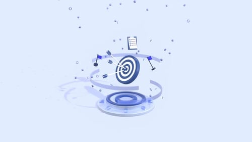 3D Corporate Goals and Achievement Target Animation