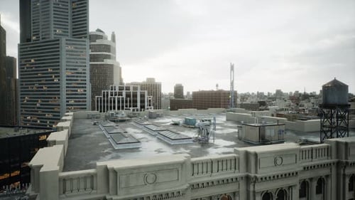 El techo del edificio con compuertas de ventilación