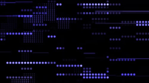 Moving Blue Dots and Lines Digital Background