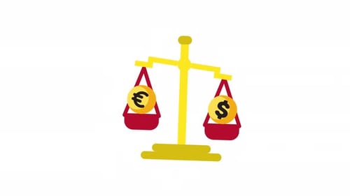 Finance Scale Flat Icon Animation with Seamless Loop and Alpha Channel