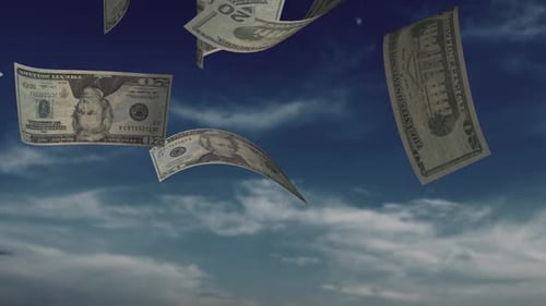 El billete de veinte dólares cae a cámara lenta
