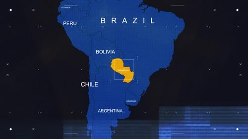 Futuristic Digital World Map with Glitch UI Zoom