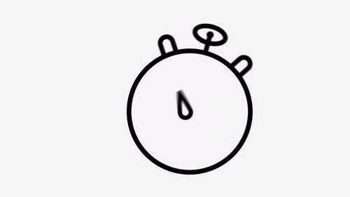 Stopwatch Flat Icon Animation With Seamless Loop and Alpha