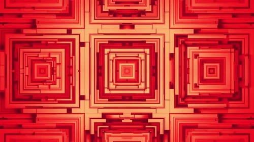 Squares - Red Abstract Geometric Pattern