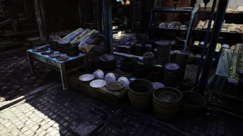 Traditional Market Stall Camera Zoom