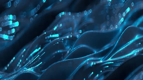 Visualização do fluxo de dados. Tecnologias digitais futuristas ou conceito de ficção científica. Laço sem costura