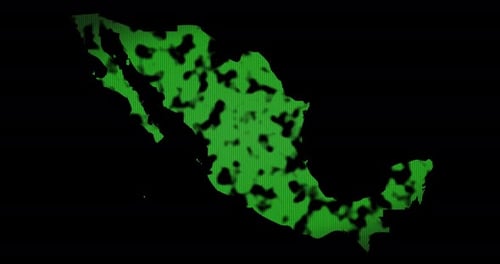 Animated Digital Map of Mexico Pixel Grid
