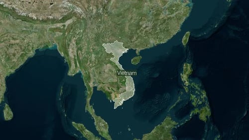 World Map Zoom to Vietnam Country Reveal