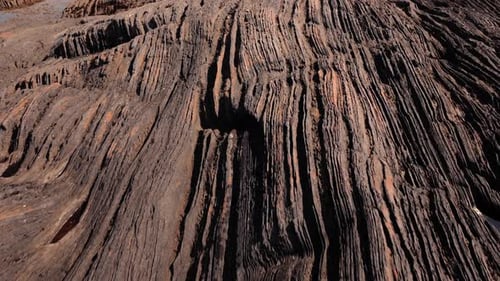 Aerial Insights Into Volcanic Rocky Norway Amidst Sunny Weather Stone Textures Emerg