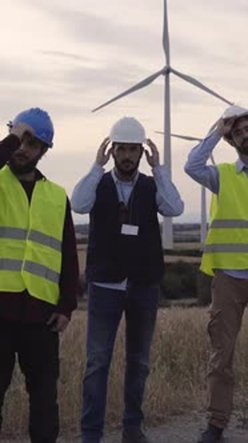 Engineers near Wind Turbines