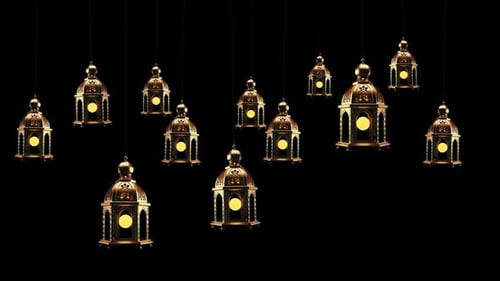 Islamic Lantern Crescent Isolated For Ramadan Kareem