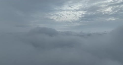 Aerial View of Fluffy Cloud Formations