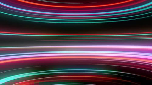 Abstract Colorful Glowing Light Streaks Warp Speed Background