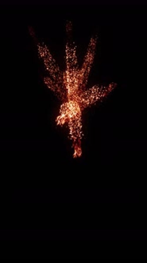 Fiery Particle Burst Reveal Animation