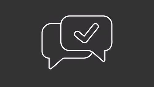 Flat Design Chat Bubble Checkmark Icon Animation
