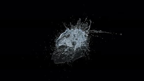 Dynamic Water Splash Explosion on Black Background