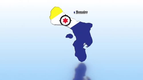 Mapa de Bonaire con bandera