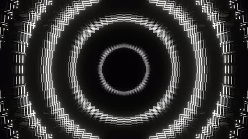 White Neon Light Moves In Circles Background Vj Loop In 4K