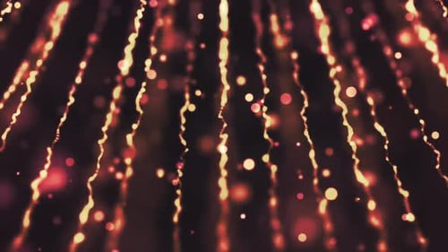 Festive Golden Glittering Lines Particles Background