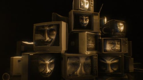 Caras siniestras en televisores retro