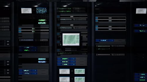 Server Room Computer Overseeing Gear Delivering Processing Capacity for AI