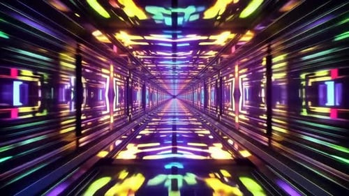 Abstrakte Neontunnel-VJ-Loop-Bewegungsgrafik mit Futuristik