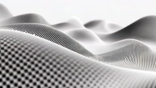 White, black and shades of gray colors environment, with dotted patterns in the background