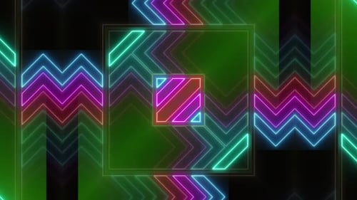 Dynamic Neon Geometric Abstract Pattern Background Loop