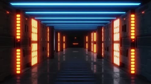 Industrial Style 3D Animation Background. 4K Video, Cycled Loop Render.