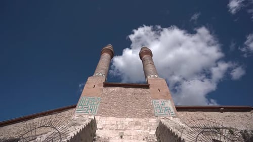 Low Angle of Ancient Brick Building