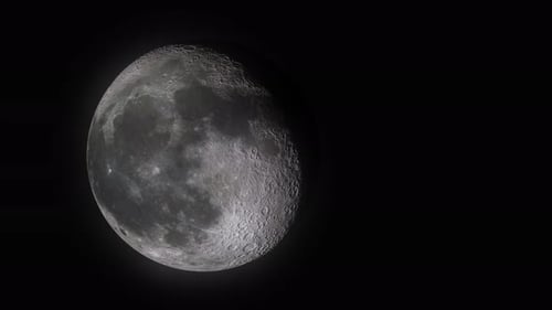 Realistic Moon Phases Animation on Black Background