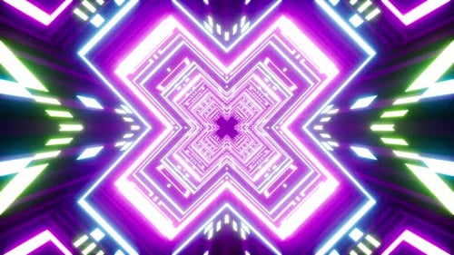 Fluorescent Color X Shaped Tunnel