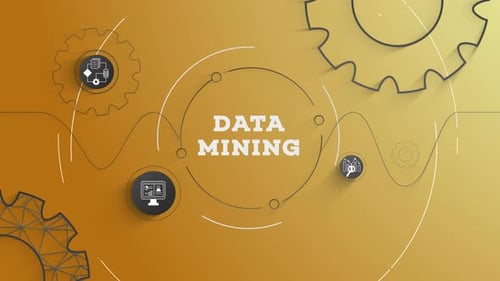 Infographic Data Mining Yellow Background Looped