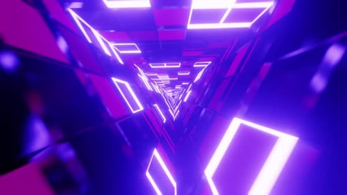 Triangle Rotated Mirrored Purple Different Colors Glass Vj Tunnel Loop