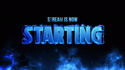 Stream Starting Burning Fire Style Animation Overlay With Blue Theme