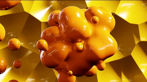 4K Abstract Liquid Yellow Background Animation