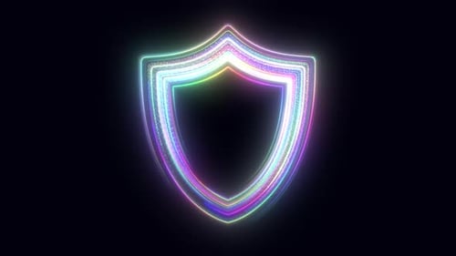 Animated Neon Particle Shield Loop