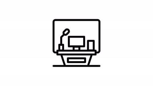 studio setup line icon animation