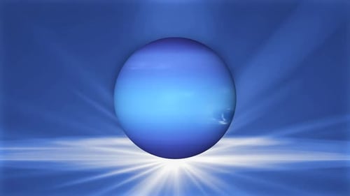 Planeta Neptuno 3D giratorio en rotación. Vídeo de ciencia y tecnología. DVD 888