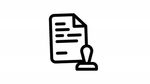 Animated Document Stamping Icon for Corporate Projects