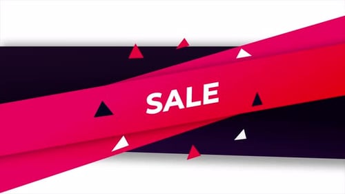 Dynamic Sale Title Animation with Modern Geometric Shapes