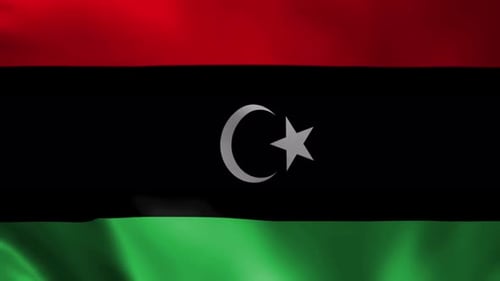 Waving National Flag of Libya Realistic Fabric Animation