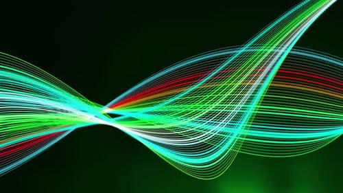 Gradient Red, Green Color Background Line Wave Animation. Abstract white background Line