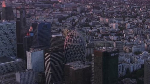 Group of High Rise Office Buildings in La Defense District Multistorey Residential Buildings in