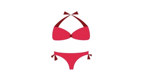 Animated Flat Design Red Bikini Reveal