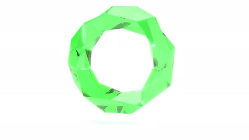 Glow Color Round Glass Portal on White Bg Able to Loop Endless