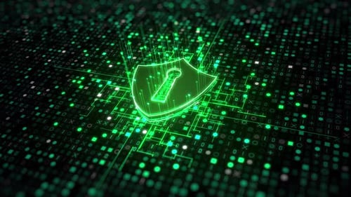 Digital Cybersecurity Shield Protection Logo Intro Animation