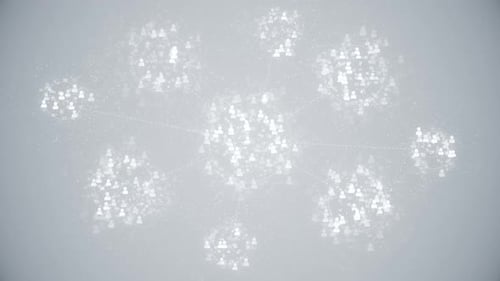 Modern Digital Network of Connecting User Icons Animation